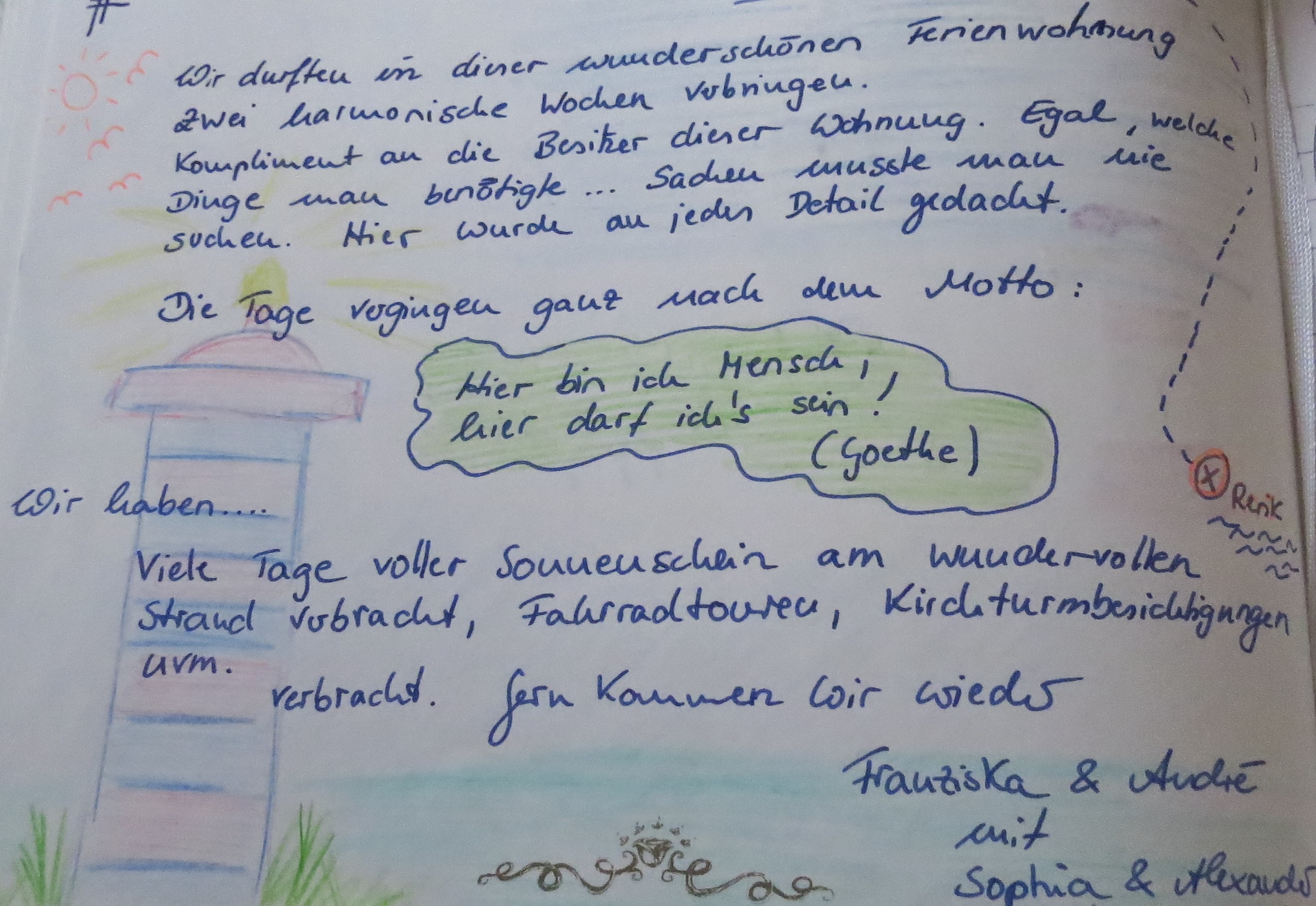 Gästebucheintrag